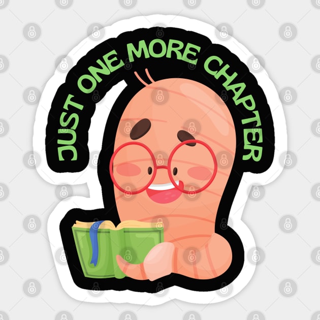 Bookworm Just one more chapter So many books So little time I Love Books Sticker by BoogieCreates